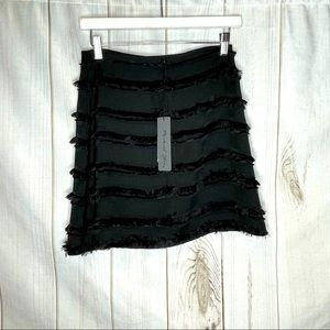 MICHAEL STARS Black Fringe Mini Skirt